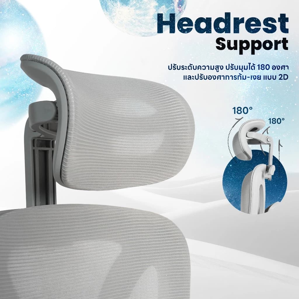DESKSPACE เก้าอี้ทำงานเพื่อสุขภาพ รุ่น Stellar Ergonomic Chair เบาะตาข่าย พนักพิงปรับความสูงได้ 4 ระดับ https://lnwchill.com