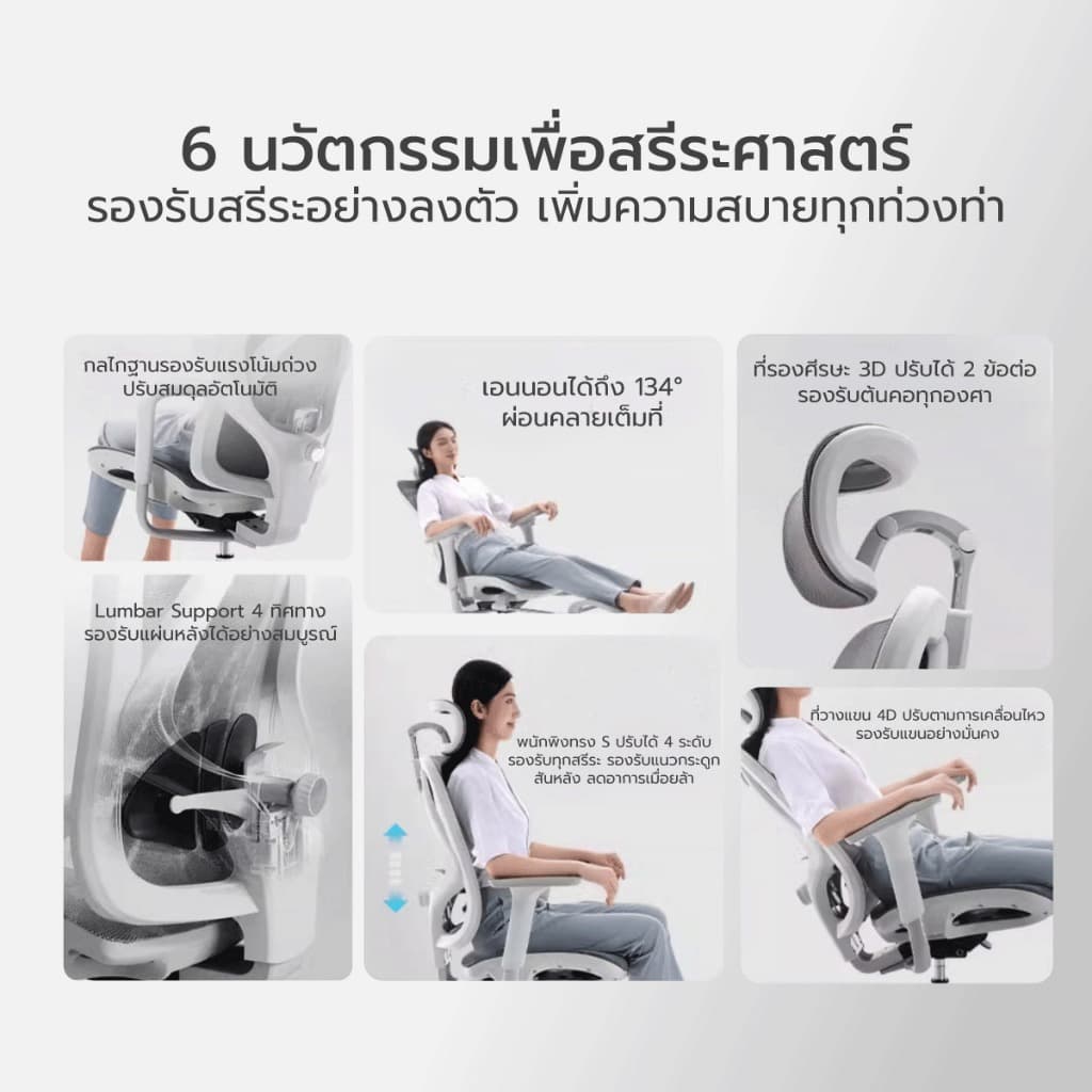 SIHOO รุ่น M57 เก้าอี้สุขภาพ Full Mesh ฐานอลูมิเนียม รองรับสรีระ ลดอาการปวดเมื่อย https://lnwchill.com