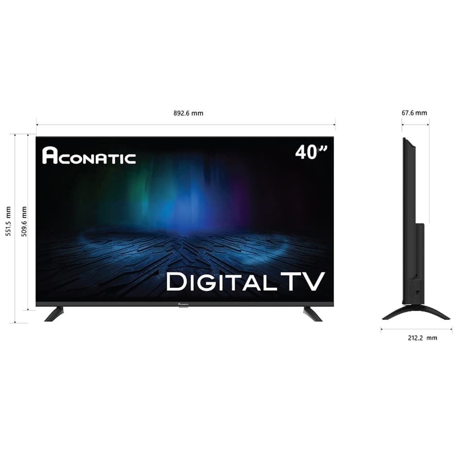 ACONATIC รุ่น 40HD514AN ดิจิตอลทีวี LED ขนาด 40 นิ้ว คมชัดระดับ Full HD ดูหนังฟังเพลงผ่าน USB พร้อมดิจิตอลทีวีในตัว https://lnwchill.com