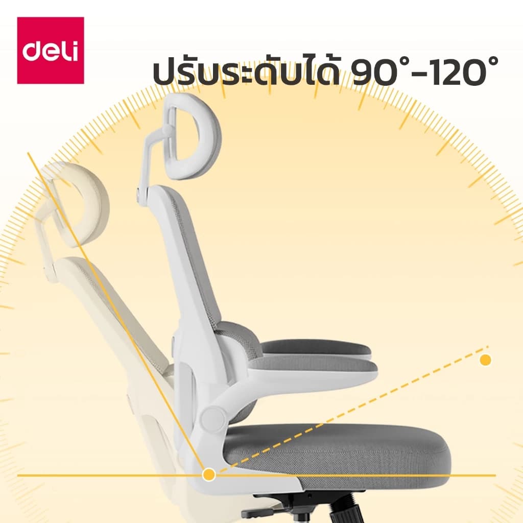 Deli เก้าอี้ทำงาน เก้าอี้ออฟฟิศ ที่นั่งสำนักงาน เก้าอี้ทำงานเพื่อสุขภาพ นุ่มสบาย ตามหลักสรีระศาสตร์ ระบายอากาศดีเยี่ยม พนักพิงศีรษะ เพื่อสุขภาพ หมุนและปรับเอนได้ เก้าอี้พนักพิงสูง Ergonomic Office Chair https://lnwchill.com