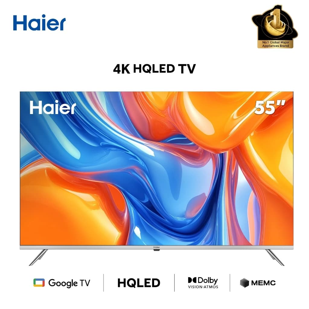 Haier TV รุ่นH55K7UG 55" 4K HQLED HDR10 UHD Smart Google TV with Dolby Vision& Atmos https://lnwchill.com
