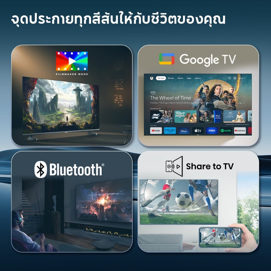 Hisense รุ่น 43E7N สมาร์ททีวี QLED 43 นิ้ว UHD 4K Google TV ภาพคมชัดด้วย Quantum Dot และเสียง Dolby Atmos เพื่อความบันเทิงสมจริง https://lnwchill.com