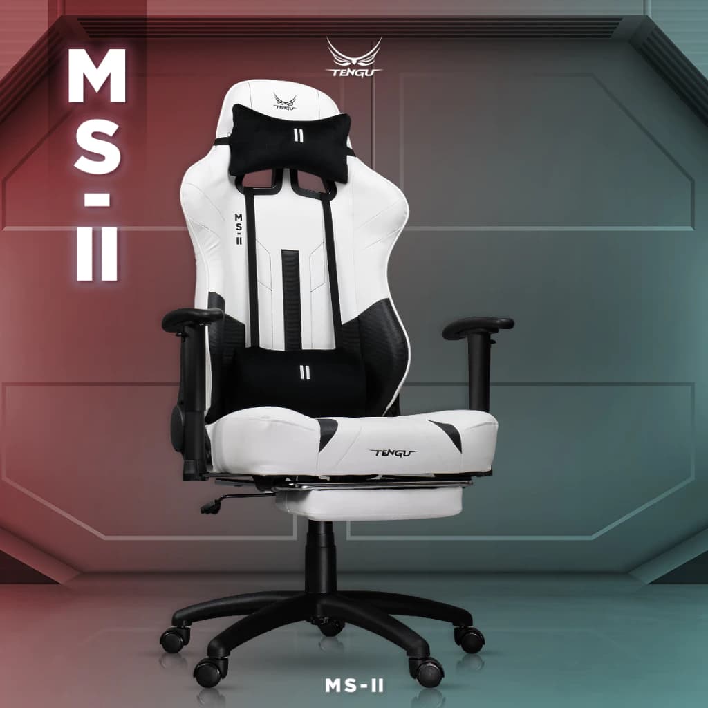 Tengu MS-ll เก้าอี้เกมมิ่ง gaming chair E-Sport รุ่น MS-ll เก้าอี้สีเทา เก้าอี้สีดำ เก้าอี้สีขาว รับน้ำหนัก 150 kg. เอนนอนได้ 180 องศา แขนปรับ 3D เก้าอี้เกมมิ่งเพื่อสุขภาพ https://lnwchill.com