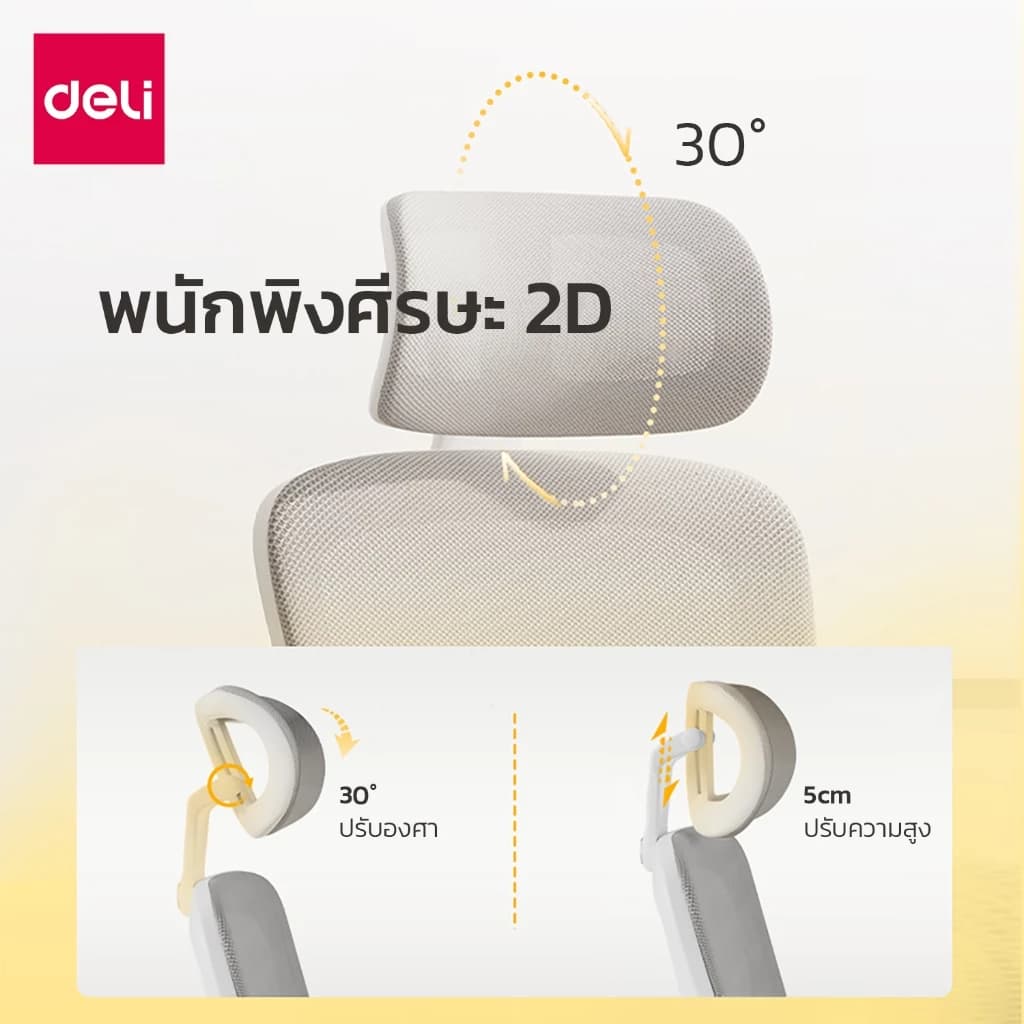 Deli เก้าอี้ทำงาน เก้าอี้ออฟฟิศ ที่นั่งสำนักงาน เก้าอี้ทำงานเพื่อสุขภาพ นุ่มสบาย ตามหลักสรีระศาสตร์ ระบายอากาศดีเยี่ยม พนักพิงศีรษะ เพื่อสุขภาพ หมุนและปรับเอนได้ เก้าอี้พนักพิงสูง Ergonomic Office Chair https://lnwchill.com