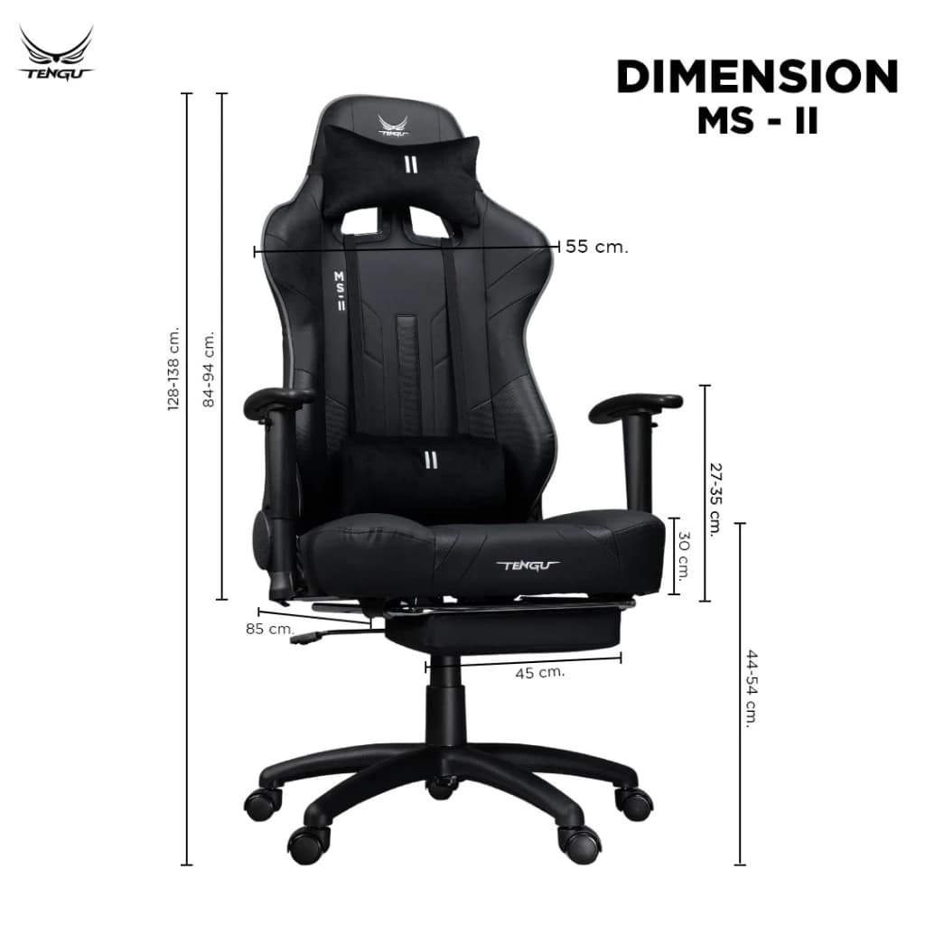 Tengu MS-ll เก้าอี้เกมมิ่ง gaming chair E-Sport รุ่น MS-ll เก้าอี้สีเทา เก้าอี้สีดำ เก้าอี้สีขาว รับน้ำหนัก 150 kg. เอนนอนได้ 180 องศา แขนปรับ 3D เก้าอี้เกมมิ่งเพื่อสุขภาพ https://lnwchill.com