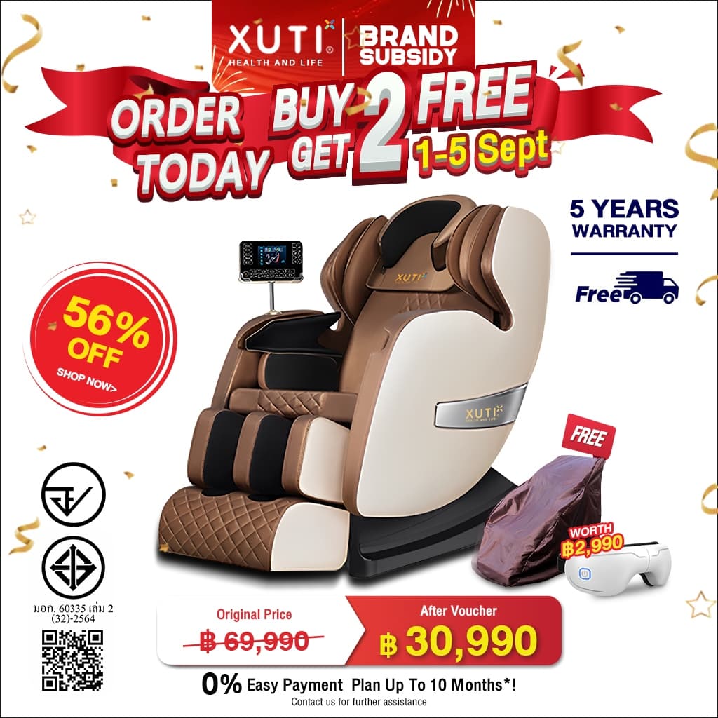 XUTI รุ่น เก้าอี้นวดไฟฟ้า รางนวดคู่ SL 4D อัตโนมัติ พร้อมระบบประคบร้อน มอบประสบการณ์ผ่อนคลายเหนือระดับให้คุณได้ทั่วทั้งร่างกาย https://lnwchill.com