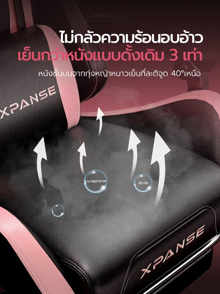 Xpanse รุ่น Xcat เก้าอี้เกมมิ่งหนังระบายอากาศเบาะยางลาเท็กซ์ยืดหยุ่นสูงใช้เป็นเก้าอี้สำนักงานนั่งทำงานนานไม่ปวดเมื่อยระบายความร้อนดีเยี่ยม https://lnwchill.com