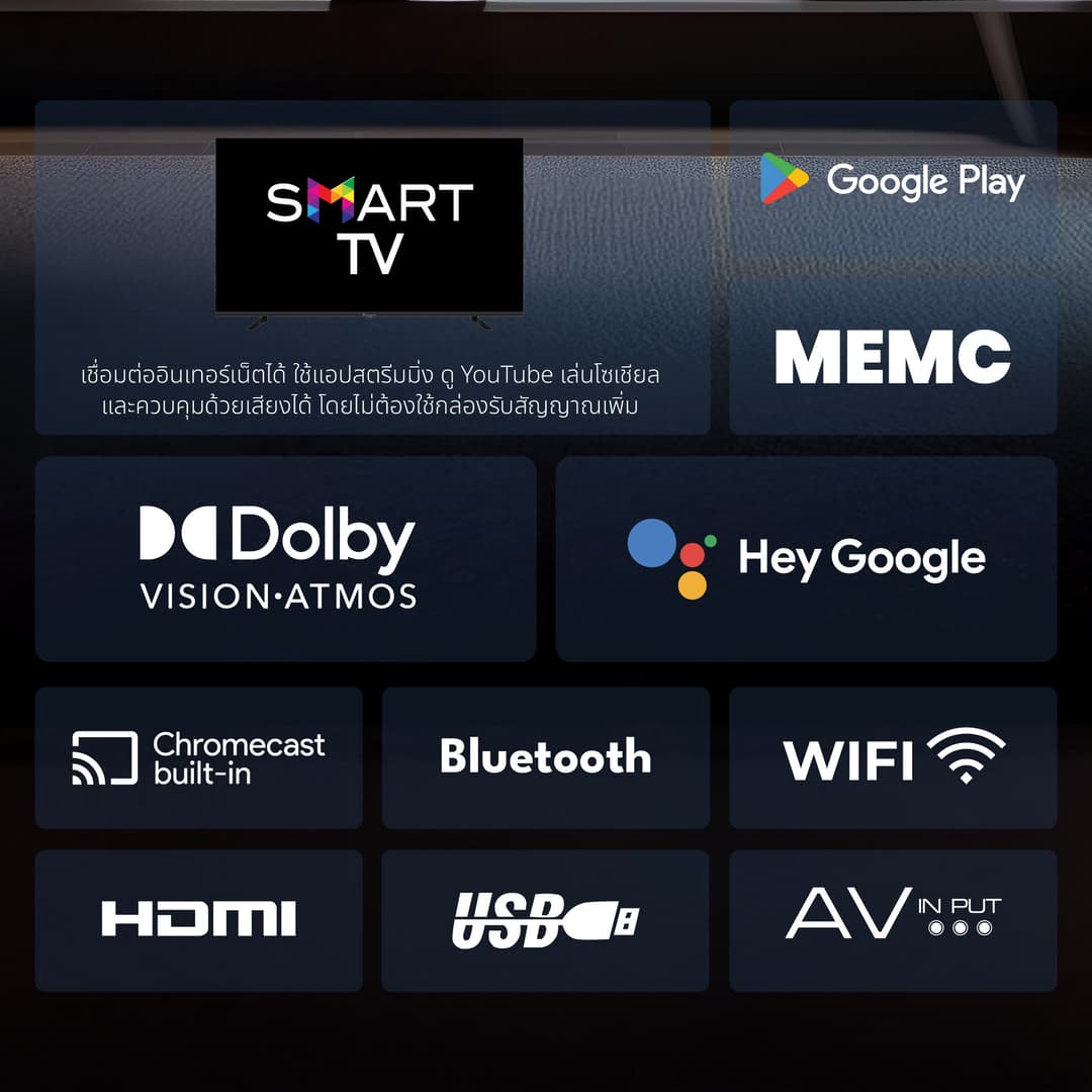 ACONATIC รุ่น 55US500AN สมาร์ททีวี UHD 4K 55 นิ้ว Android 11 รีโมทสั่งงานด้วยเสียง Dolby ATMOS และ HDR10 https://lnwchill.com