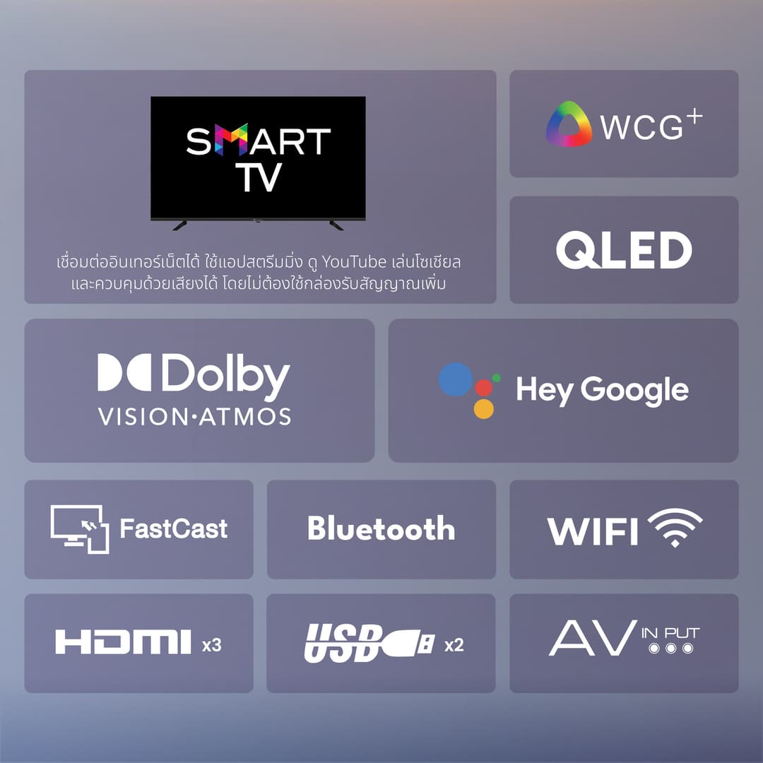 Aconatic รุ่น 85QS1000AN สมาร์ททีวี QLED Google TV 4K ขนาด 85 นิ้ว จอภาพไร้ขอบ Frameless เพื่อประสบการณ์รับชมที่สมจริงเหนือระดับ https://lnwchill.com