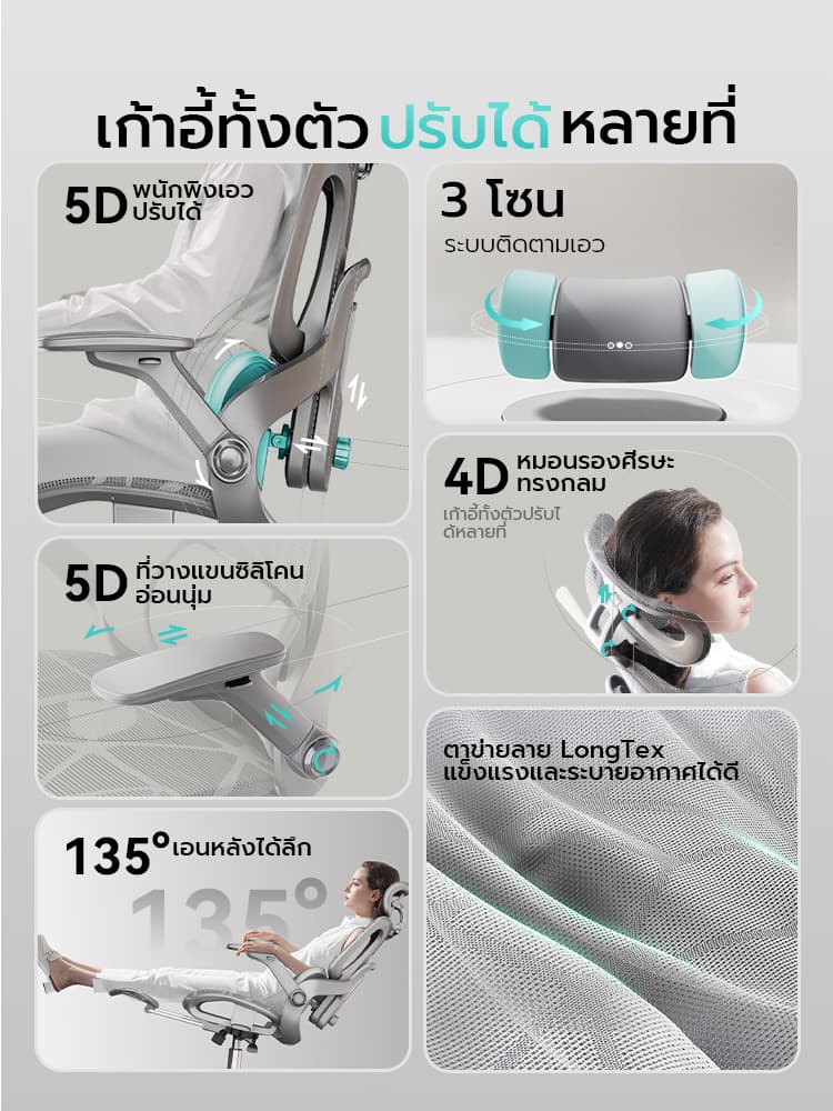 Xpanse รุ่น X905 เก้าอี้สุขภาพระบบรองรับเอว 3 โซน พนักพิงปรับระดับได้ วัสดุพรีเมียมระบายอากาศ ลดอาการปวดเมื่อยจากการนั่งทำงานนานอย่างมีประสิทธิภาพ https://lnwchill.com