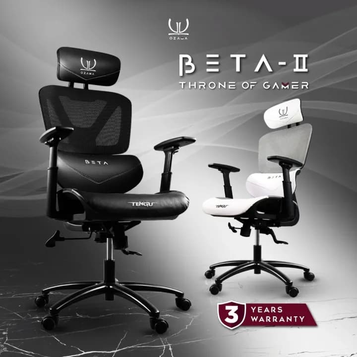 OZAMA Official รุ่น BETA II ประสานความสบาย"เก้าอี้สุขภาพ" ในแบบ "เก้าอี้เกมมิ่ง" I ออกแบบตามหลัก Ergonomics Chair พร้อมฟังก์ชัน ปรับเอนนอน 135 องศา ปรับแขน 3D และการรับน้ำหนัก 180 กก. Gaming Chiar By Tengu Gaming Gears https://lnwchill.com