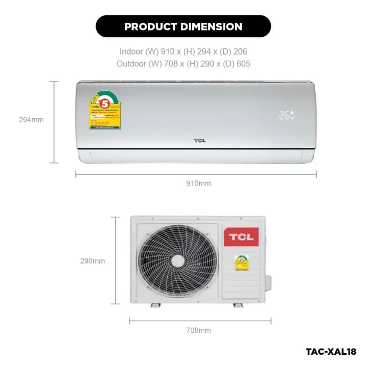 TCL TAC-XAL18CH แอร์ ขนาด 18,580 BTU ระบบ Inverter เครื่องปรับอากาศติดผนังรุ่น TAC-XAL18CH แอร์ เครื่องปรับอากาศ https://lnwchill.com